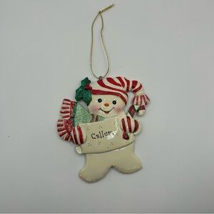 Personalized‎ Snowman Ornament Callum Name Holiday Christmas Gift Baby Shower